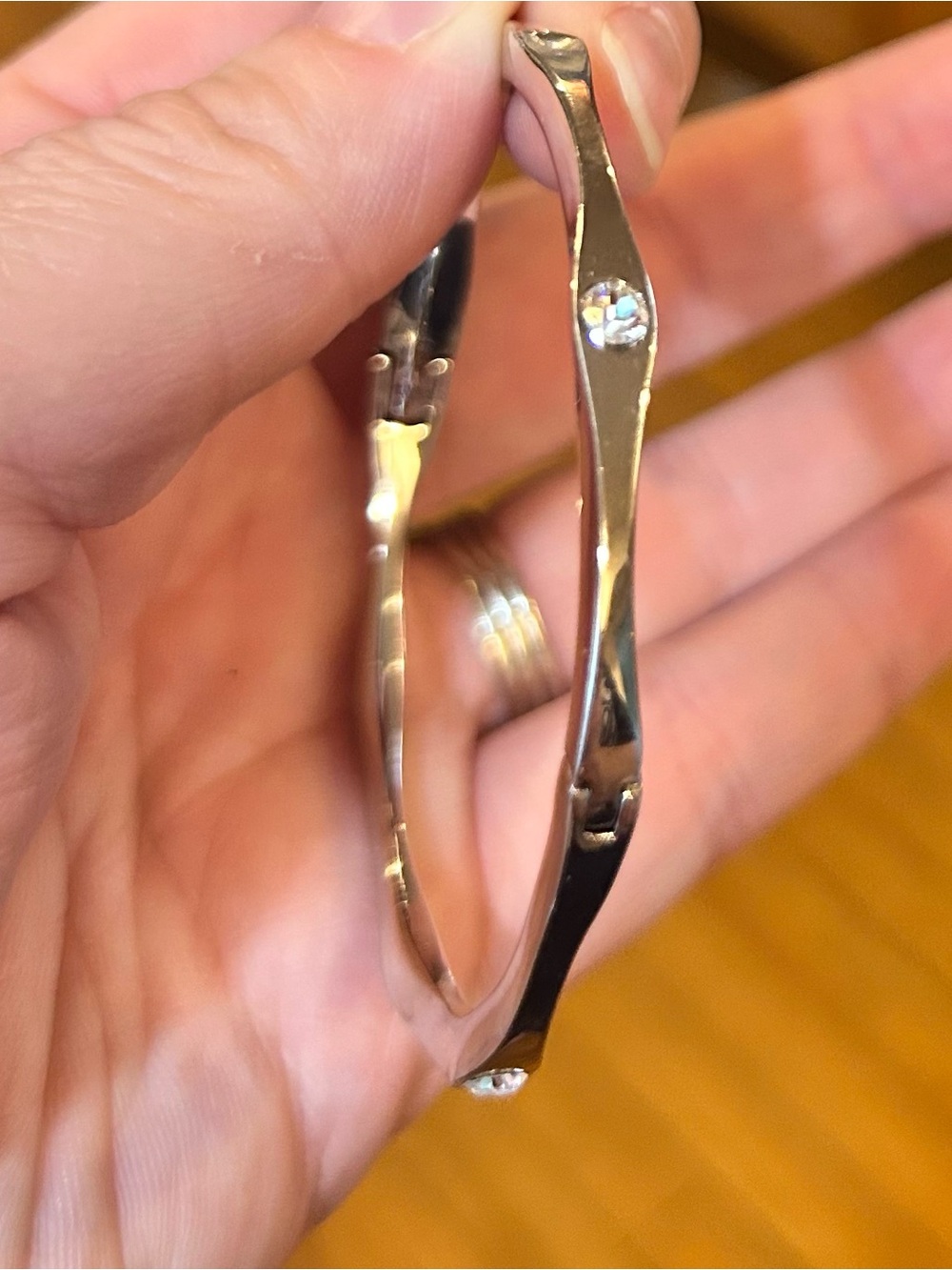 Kate Spade Silver-Tone Crystal Accent Women's Bangle Bracelet
